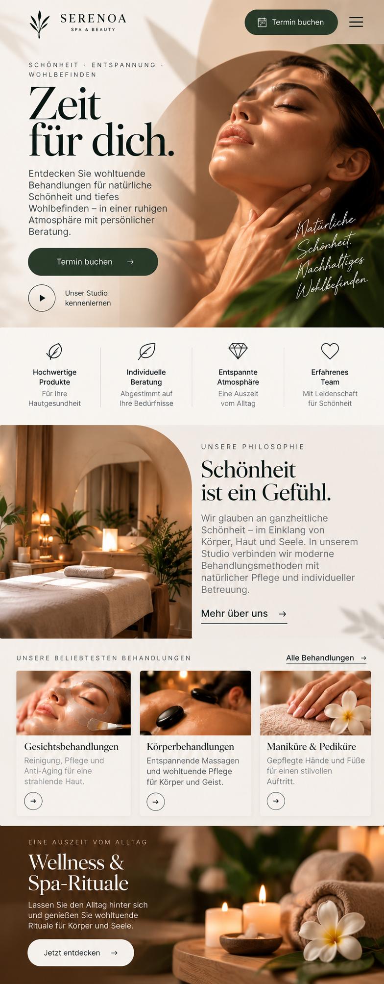 Spa – homepage on mobile